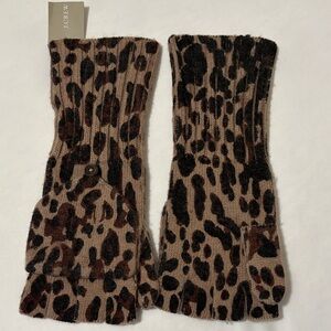 J.Crew Leopard Print Fingerless Gloves